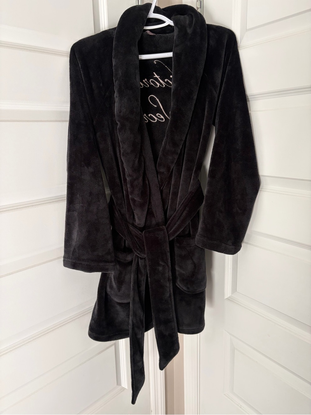 Victoria's Secret Black Plush Robe